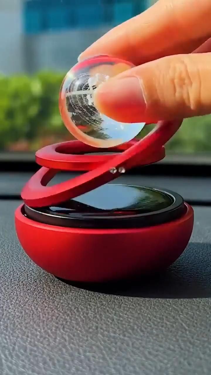Car/Room Air Freshener- Solar Power Rotating Car/Room Air Freshener Perfume, Long Lasting French Organic Fragrance