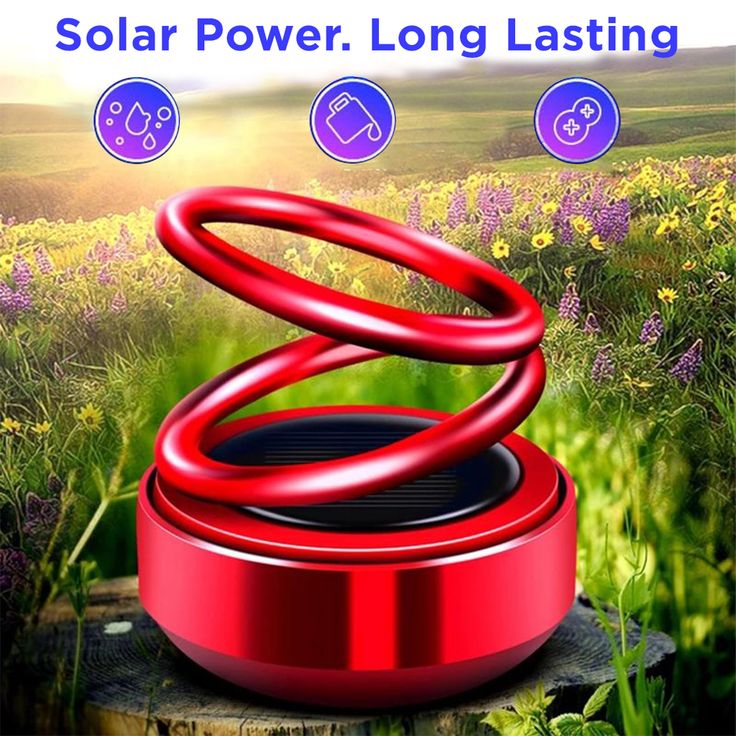 Car/Room Air Freshener- Solar Power Rotating Car/Room Air Freshener Perfume, Long Lasting French Organic Fragrance