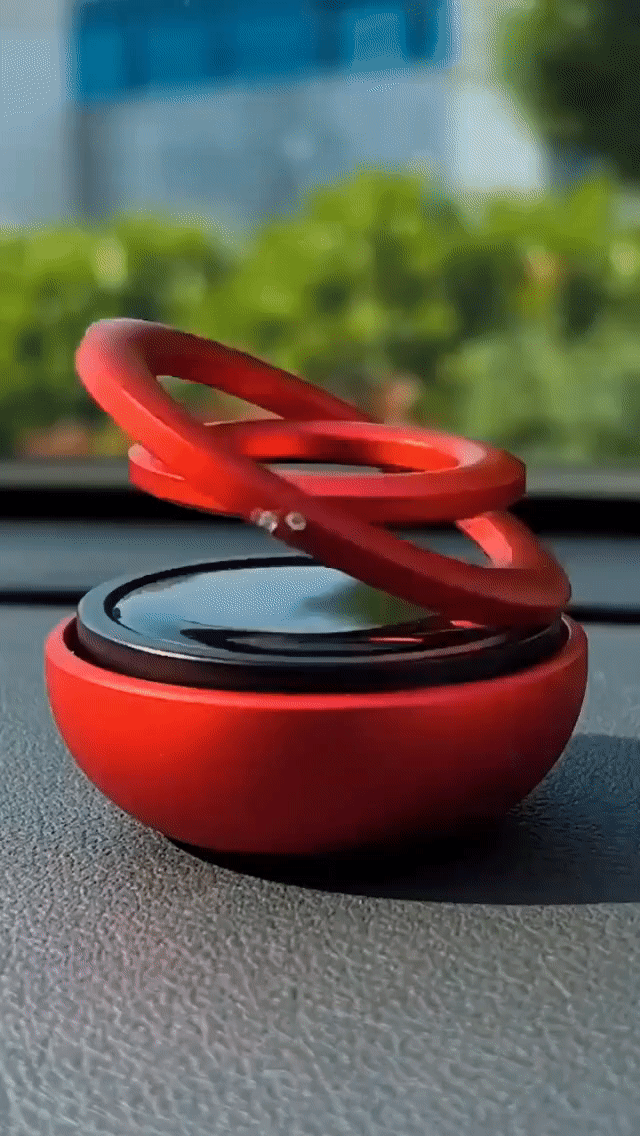Car/Room Air Freshener- Solar Power Rotating Car/Room Air Freshener Perfume, Long Lasting French Organic Fragrance